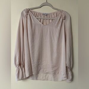 Anthropologie Current Air Los Angeles Pale Pink Top/Pearl Embellishments, size M